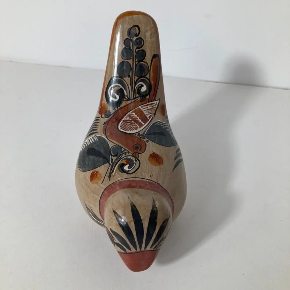 Tonala Ceramic‎ Floral Bird Brown 4 x 6